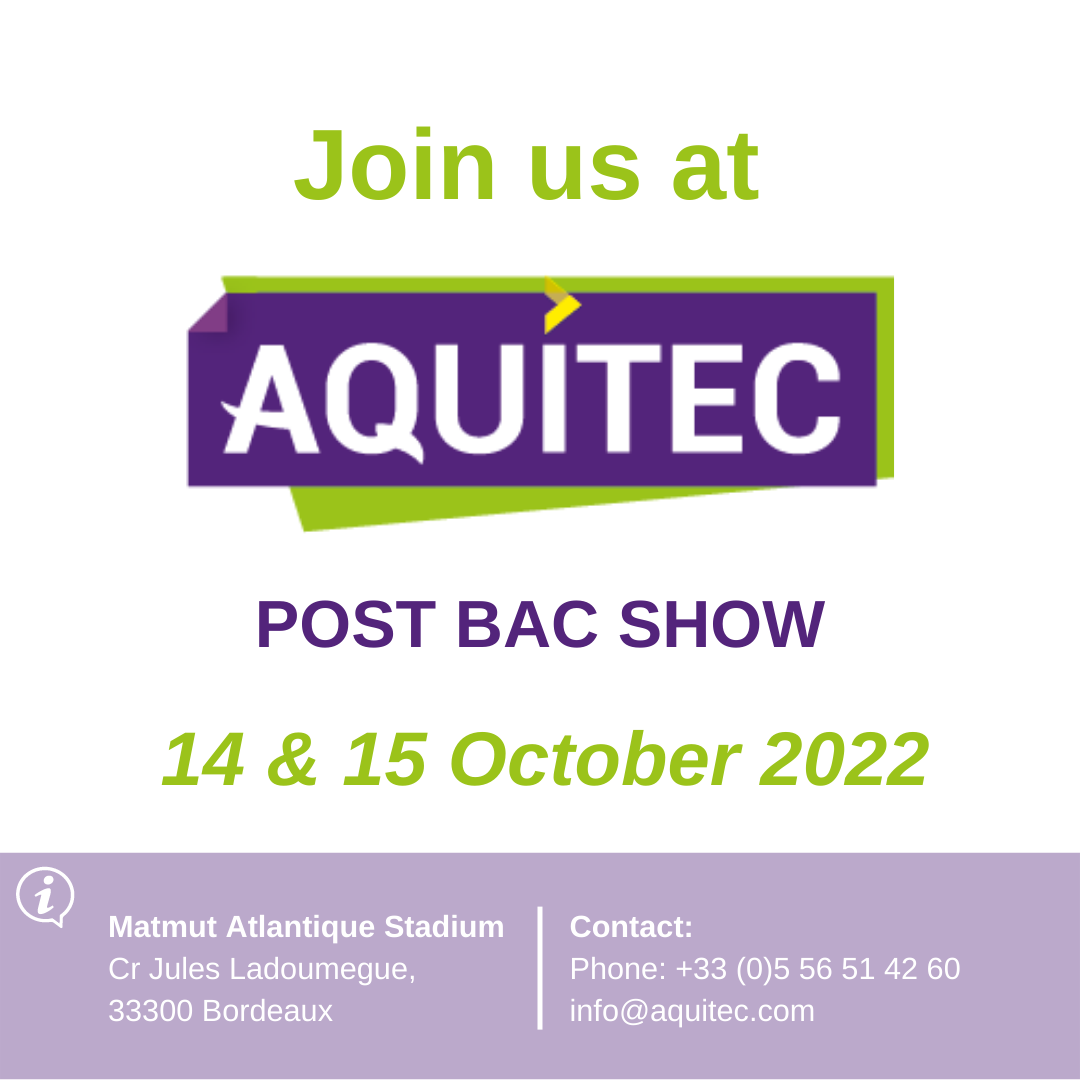 Join us at aquitec post bac show